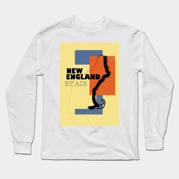 New England vintage travel poster Long Sleeve T-Shirt by nickemporium1